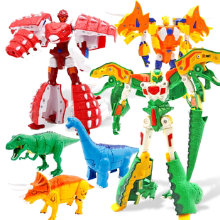 金刚特龙战队霸王龙变形合体三角龙甲儿童恐龙机甲机器人玩具男孩