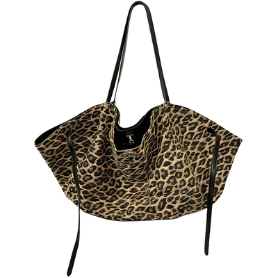 IUBALLET 荒原语法 2025秋冬新品超大容量托特包豹纹腋下包单肩包