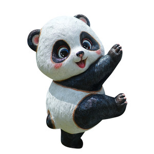 户外玻璃钢卡通熊猫雕塑摆件