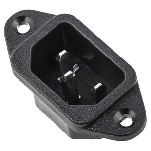 三芯电源品字插座 AC04充电线插孔公头母头 铜脚三孔座子15A/250