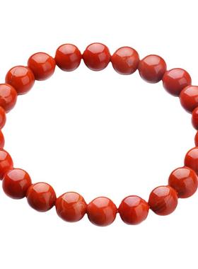 石玥珠宝 精品7-8mm凉山南红玛瑙手串本命年转运珠手链 男女士款