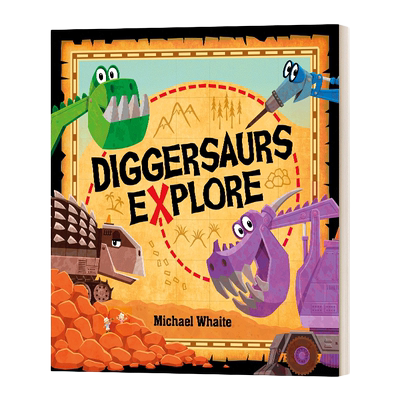 英文原版绘本 Diggersaurs Explore 忙碌的恐龙工程车 开发任务 英文版 进口英语原版书籍儿童外文书