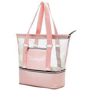 干湿分离游泳包女运动健身包儿童大容量防水沙滩收纳包手提网纱潮