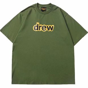 Drew残缺笑脸短袖T恤潮牌欧美高街贾斯汀比伯宽松情侣款纯棉上衣
