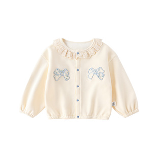 宝宝秋冬季婴幼儿长袖对扣开衫卫衣加绒保暖女童上衣外套外出秋衣