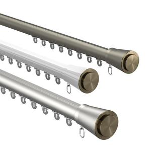 鑫盛园下滑式罗马杆可弯曲滑轮导轨静音窗帘杆轨道单杆双杆蛇形帘