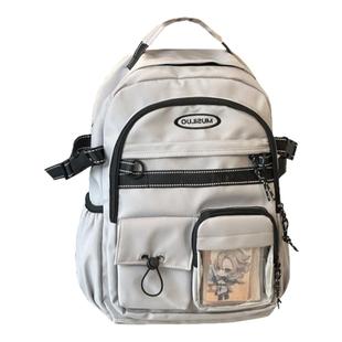 工装书包男生潮初中生高中大学生党双肩包女生大容量轻便通勤背包