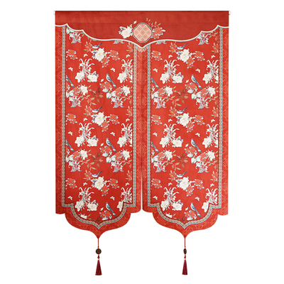 红色喜庆氛围超柔软绒布门帘