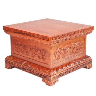 实木佛像底座莲花座台供奉供佛家用神像观音菩萨财神关公加高托架