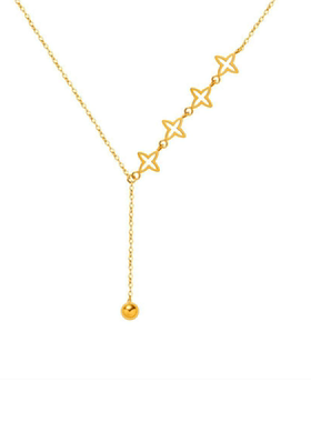 钛钢镀金女百搭气质四叶草项链