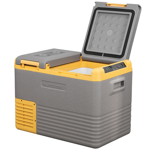 冰虎车载冰箱压缩机制冷车家两用12v24v冷冻冷藏分区双门货车冰箱