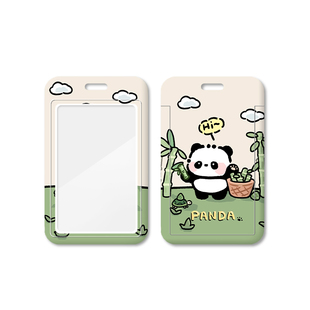 卡通可爱学生校园卡套幼儿园接送门禁员工厂牌工作出入证门卡羊城通胸牌保护套公交饭卡伸缩绳挂绳挂脖可定制