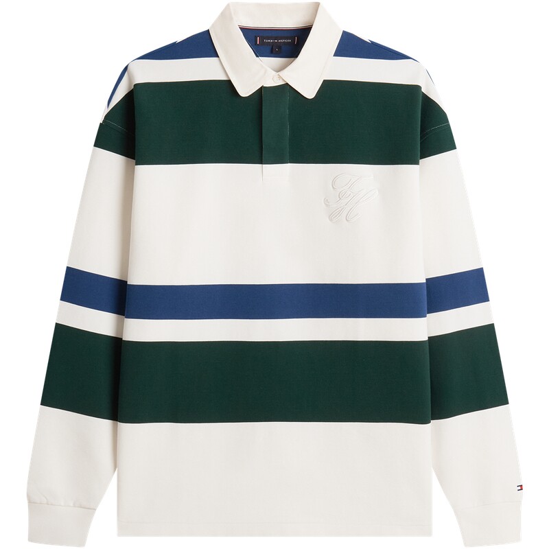 Tommy男装刺绣条纹宽松POLO卫衣