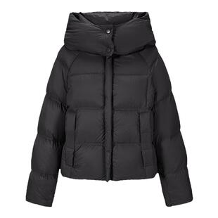 郁香菲连帽短款羽绒服女冬季时尚通勤保暖鸭绒简约直筒面包服外套