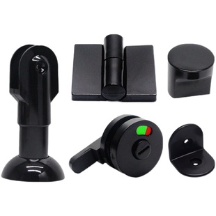 公共厕所卫生间隔断五金配件/黑色尼龙平门叠门脚锁合页塑料套装