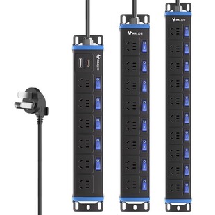 公牛pdu排插电竞桌面插座防浪涌防雷抗电涌电脑滤波防过载插线板