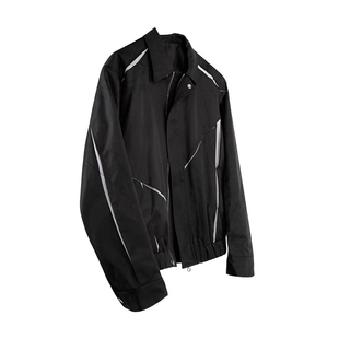 「OCEANBACCA」21FW Pt.1小众金属尼龙亮银刀割拼接廓形垫肩夹克