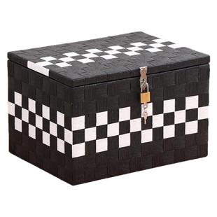 带锁的小箱子防盗窃可以上锁的零食收纳筐柜子钥匙锁收纳箱收纳盒