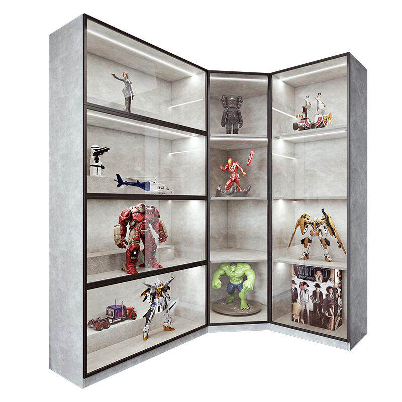 转角手办展示柜玩具玻璃柜