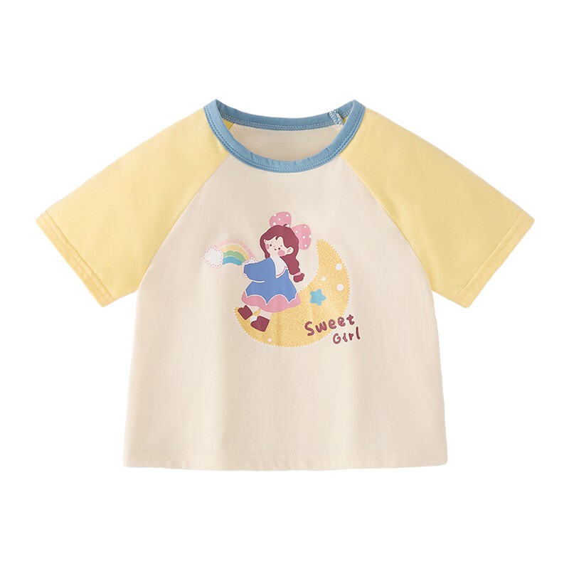 儿童短袖T恤夏款洋气女童夏装衣服小童夏季新款3岁女宝宝上衣薄款