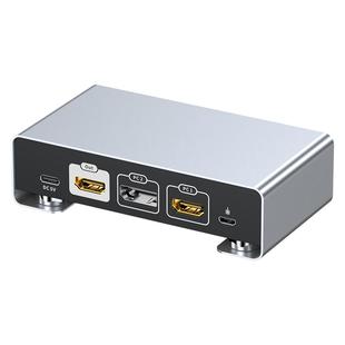 优联dp+hdmi切换器二进一出高清线连接电脑电视信号源视频转换两台电脑共用显示双屏幕一进二出分线分屏器