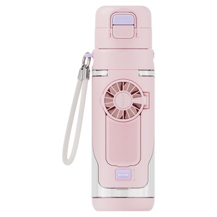 富全风扇水杯女生夏高颜值tritan便携喷雾杯学生专用运动吸管水壶