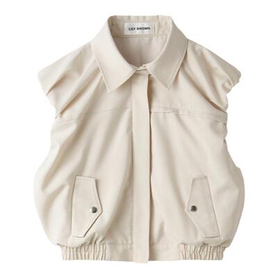 LILY BROWN春夏款 休闲百搭拉链小翻领无袖上衣LWFV242068