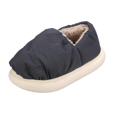 牧童冬季加绒保暖居家儿童棉拖鞋
