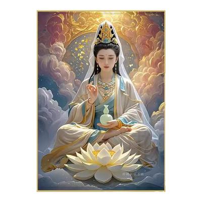 坐莲观音像钻石画方钻满钻十字绣