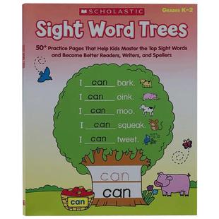 英文原版 sight word trees 观察词树 学乐练习绘本 儿童启蒙早教进口图书 平装大开 小学课外英语提升阅读单词作业巩固学习附答案