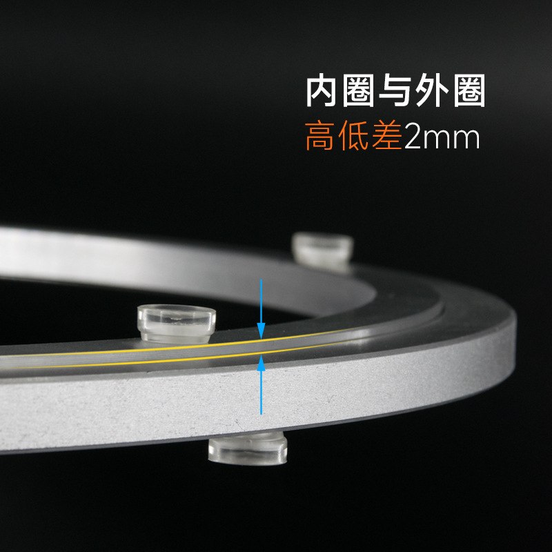 高低错位餐桌转盘亚力克转盘展示柜铝合金旋转家具底座书柜轨轴承