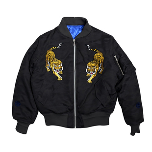 GNAPXPANG原创 刺绣卧虎柄MA1飞行员夹克 横须贺刺绣防水双面棉服