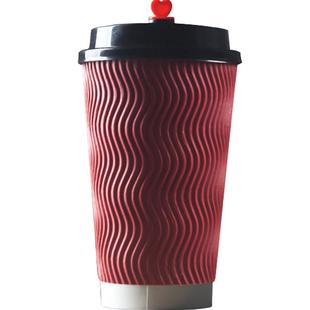 一次性咖啡杯加厚商用热饮奶茶杯外带食品级家用瓦楞纸杯定制