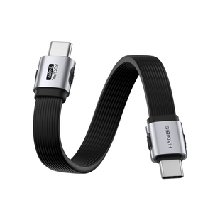 海备思typec超短数据线usb4雷电5充电线ctoc双头移动硬盘高速传输80Gbps全功能充电宝快充固态240W扁平连接线