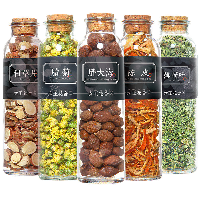 甘草片薄荷叶陈皮胖大海菊花茶