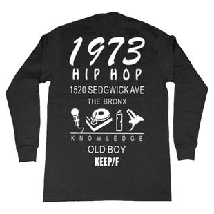 bboy嘻哈hiphop breaking popping小领口宽松肥大重磅加厚长袖T恤