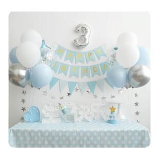 周岁生日布置ins风男宝女孩粉蓝 红色气球派对宝宝百天背景墙装饰