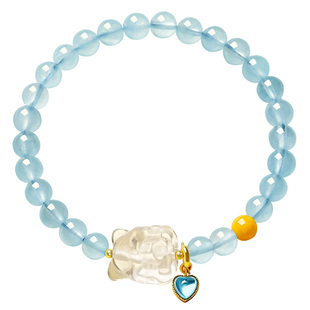 宫里上新海蓝宝手串女蓝色水晶手链天然正品蓝宝石高级感生日礼物