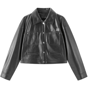 太平鸟女装年秋季PU夹克外套A1BBE3407