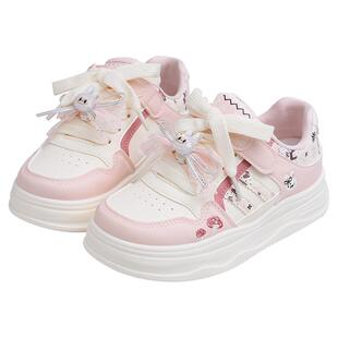 女童鞋子2026春秋新款软底防滑中童休闲鞋儿童板鞋小女孩百搭童鞋