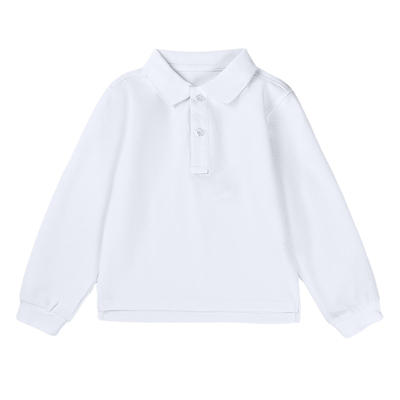 儿童校服polo衫白色长袖t恤春秋