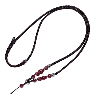 福一方高端朱砂貔貅玉佩吊坠挂绳半成品项链绳马年挂件绳唐卡挂绳