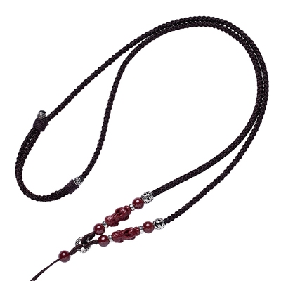 一方s925银朱砂貔貅玉佩男