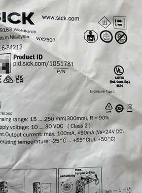 询价-SICK西克光电传感器GTE6-P4212 订货号10517