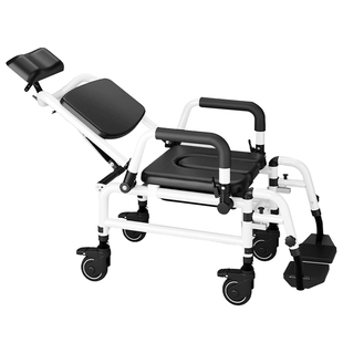 老人洗澡椅半躺椅养老院洗头椅瘫痪老人护理椅家用移动马桶坐便器