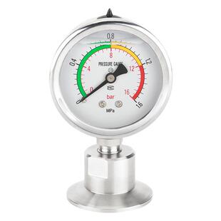 卫生型隔膜压力表YNTP60BF不锈钢耐震膜片快装卡箍卡盘50.5/64