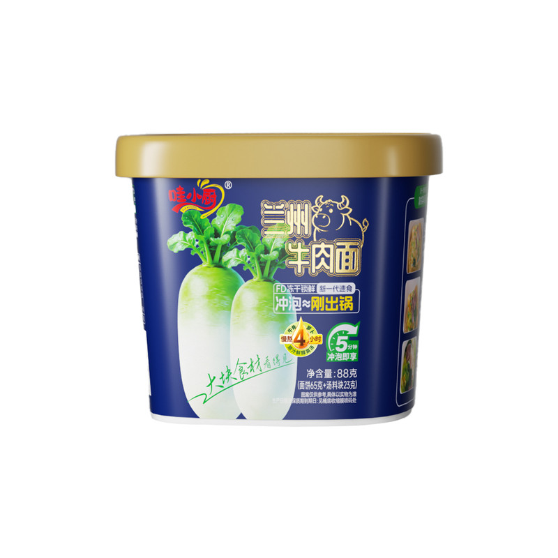 哇小厨冻干桶装方便面速食早餐