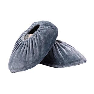 绒布鞋套家用加厚耐磨反复使用室内布料可洗成人防滑脚套学生儿童