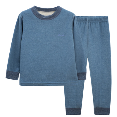 红豆儿童保暖内衣男童女童加厚抑菌秋衣秋裤宝宝羊毛蚕丝睡衣套装