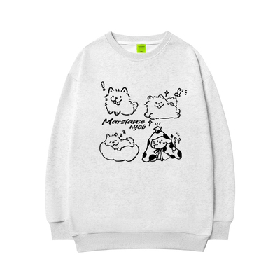 100%纯棉港味chic灰色无帽卫衣女